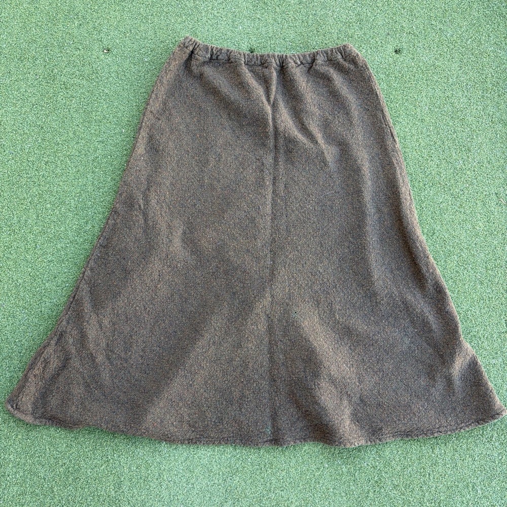CP Shades Cotton Wool Flare Maxi Skirt Brown Rare Made in USA Size Medium